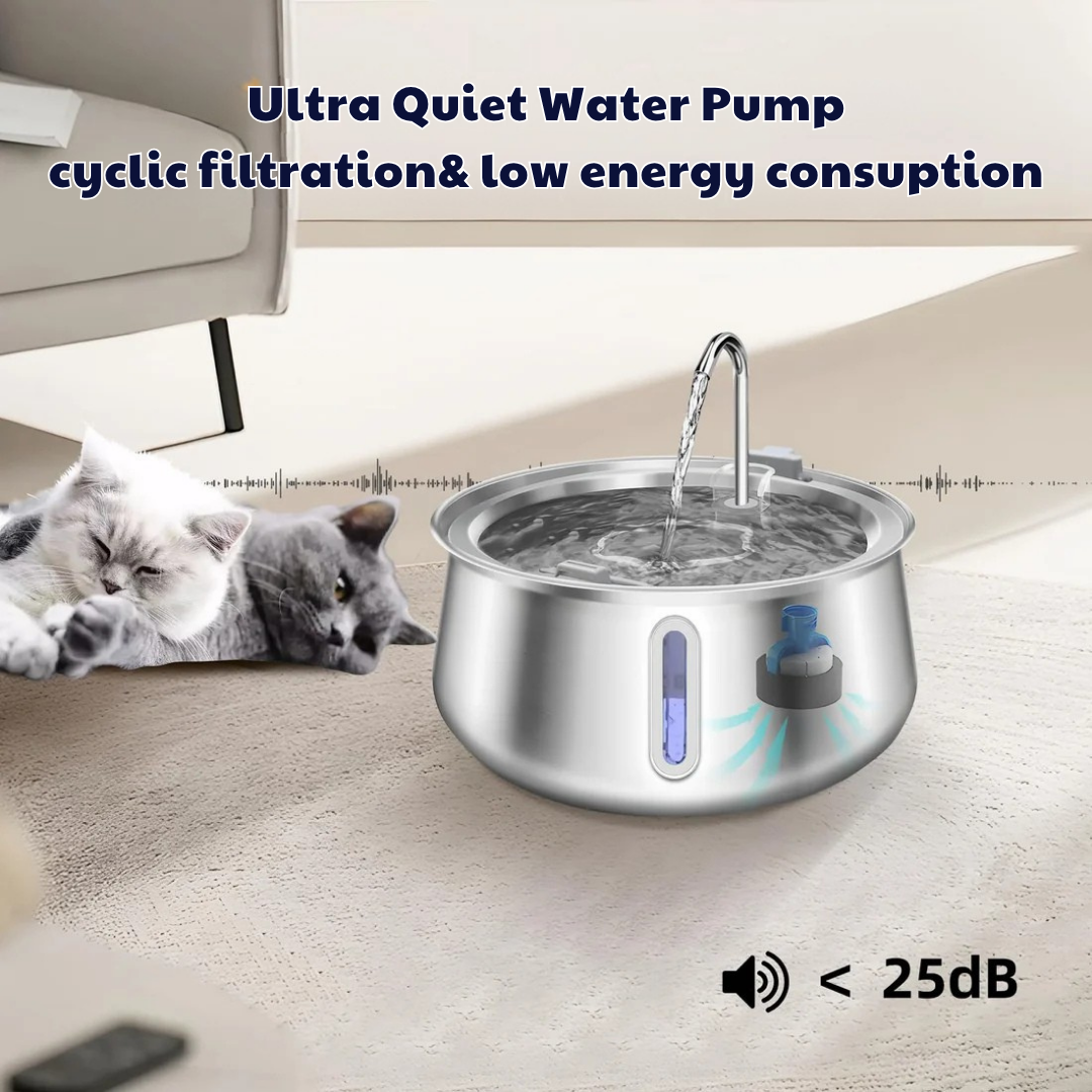 Cat Fountain Stainless Steel Pet Water Feeder 4L