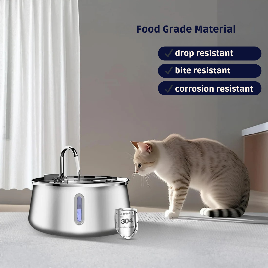 Cat Fountain Stainless Steel Pet Water Feeder 4L