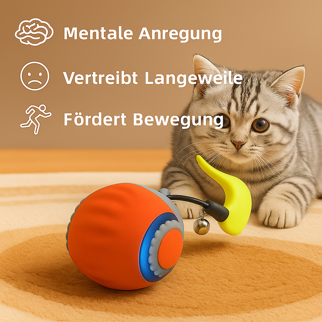 JagdBall™ – Interaktives Katzenspielzeug mit Schwanz & Sound