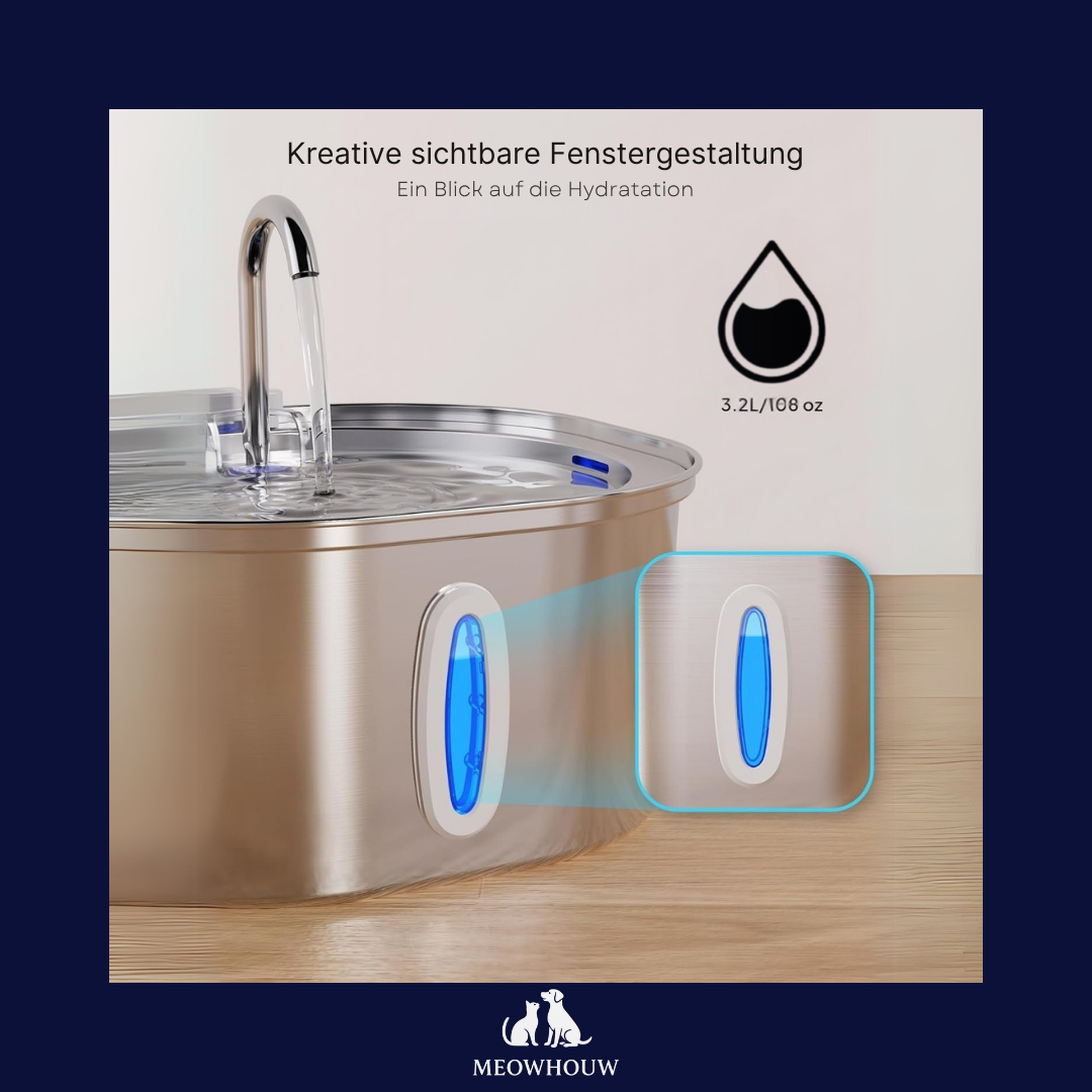 Cat Fountain Stainless Steel Pet Water Feeder 4L