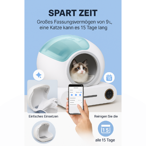 Tonepie TiPro 2025 – Intelligente Selbstreinigende Katzentoilette 65L, Vollautomatisch & Geschlossen
