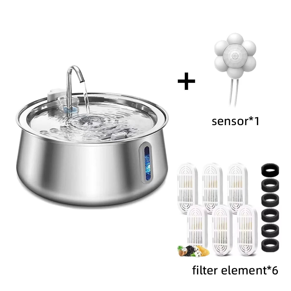 Cat Fountain Stainless Steel Pet Water Feeder 4L